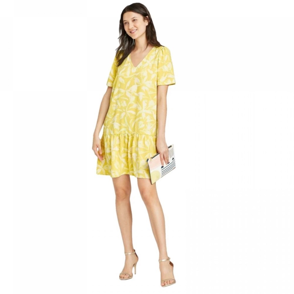 a new day Floral Drop Waist Ruffle Dress